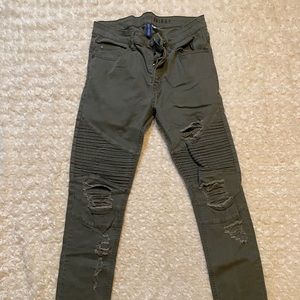 H&M Divided Army Green patterned jeans, size 30